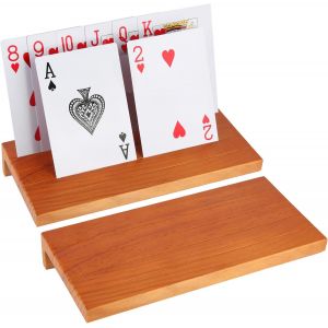 Chenquansarl-2 Pièces Porte Carte Enfant, 24 * 11cm Support Carte À Jouer, Porte-Cartes À Jouer En Bois Mains Libres, Support De Cartes À Jouer Avec Bandes Antidérapantes Pour Cartes À Jouer, Photos - Neuf