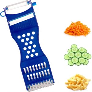 &Eacute;plucheur De L&eacute;gumes,6 En 1,Multifonction,Pour &Eacute;plucher,Couper En Tranches,R&acirc;per Finement,Couper En Bandes Et D&eacute;couper, Et Facile &Agrave; Nettoyer (1,Bleu) - Neuf