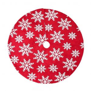 Jupe de sapin de No&euml;l ronde rouge / Bas de No&euml;l flocons de neige / Sac &agrave; bonbons de No&euml;l - Neuf