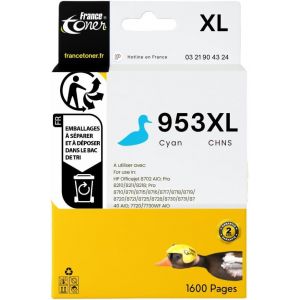 953XL - Cartouche d'encre Compatible avec HP 953XL - Cyan Taille XL - pour HP OFFICEJET Pro 7720-7720 All in One - 7730-7730 All in One - 7740-7740 All in One - 8210-8218 - Neuf