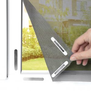 Moustiquaire De Fenêtre Avec Protection Contre Le Pollen & Magic Click|Peut Être Découpée Pour Des Fenêtres Jusqu'à 150x130cm|Montage Facile Avec 12 Aimants-Pas De Perçage [Anthracite] - Neuf
