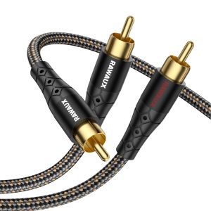 GUEB-Cable Rca 1 Vers 2 Câble Audio Rca 1 Mâle Vers 2 Mâles Répartiteur En Y Pour Subwoofer Stéréo Pour Amplificateur,Hdtv,Haut-Parleur Et Home Cinema 2M - Neuf