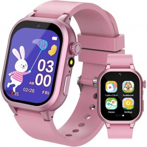 Montre Connect&eacute;e Enfant 32 Jeux,Montre Intelligente Enfant Avec Hd Cam&eacute;ra Livres Audio&Cartes D'&Eacute;tude,Suivi Des Habitudes,3Sportifs Podom&egrave;tre R&eacute;veil Mode Scolaire,Cadeaux D'Anniversaire(Rose-32 Jeux - Neuf