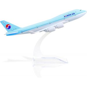 DDA-747 Kit d'avion modèle coréen - Modèle d'avion en métal moulé sous Pression 1/400 avec Support (6 Pouces) Modèle d'avions Boeing 747 Cadeaux pour Les passionnés d'aviation - Neuf