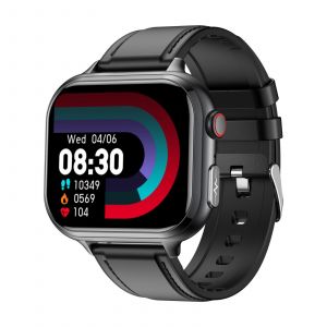 Montre Connectée Écran Cuir Étanche Ecg Bluetooth Batterie Longue Durée Noir Yonis - Neuf