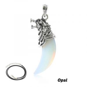 Goth Multicouche Vintage Dent De Loup Pendentif Collier Femmes Mode Bijoux Colliers Avec Corde ¿ Phim¿¿¿ ¿¿--Opal - Neuf