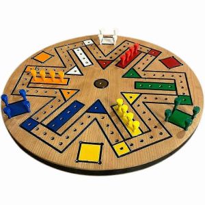 Jeu de soci&eacute;t&eacute; Fast Track, plateau de jeu d'aggravation en bois avec 6 couleurs et 24 d&eacute;s - Neuf