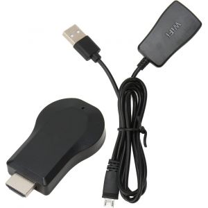 Adaptateur D'affichage HDMI sans Fil 1080p, R&eacute;cepteur de Mise en Miroir D'&eacute;cran Mobile WiFi, Soutien Airplay/Miracast/DLNA, Streaming Vid&eacute;o/Audio vers TV, pour Android iOS - Neuf