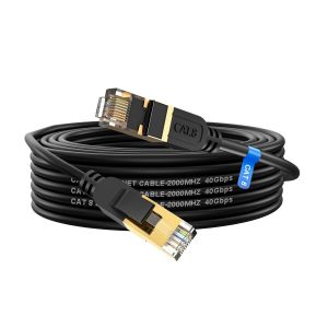 KALANKA-Câble Ethernet Cat8 5m, 26 AWG, 40 Gbit/s, 2000 MHz - Compatible avec Cat7/Cat5/Cat5e/Cat6/Cat6e, Connecteur RJ45 plaqué or - Câble Internet haut débit pour jeux, streaming et utilisation - Neuf