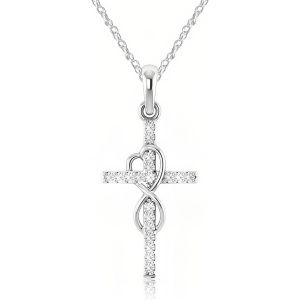 Trahoo-Chaîne Croix En Argent Sterling 925, Collier En Argent Sterling, Chaîne En Argent Pour Femme Avec Croix, Collier Pour Hommes Et Femmes, Pendentif Croix En Argent - Neuf