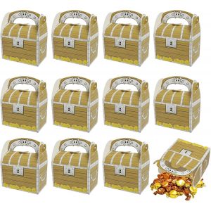 Mevronisshop-Coffre Tresor Enfant, Sac Boite Anniversaire Pirate, 10 Pcs Deco Anniversaire Fort Boy-Ard Th&egrave;me Chasse Au Tr&eacute;sor, 7x7x11cm Mini Treasure Box Pour Soir&eacute;e Pirate Enfant Party F&ecirc;te - Neuf