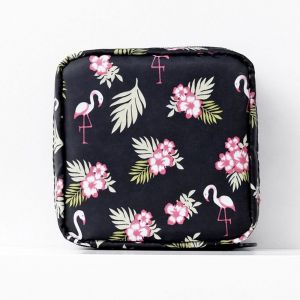 Pochette de rangement pour serviettes hygiéniques, pochette pour coupe menstruelle, pochette pour serviettes hygiéniques, pochette pour premières règles (flamant rose ardent) - Neuf