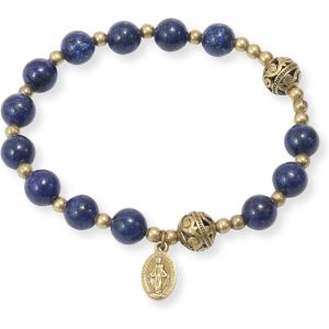 Eryi-Store Bracelet Chapelet En Perles De Pierre De Avec Séparateurs En Métal Et Médaille Catholique - Bijou De Poignet Durable Et Élégant - Neuf