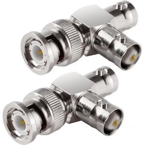 2 Pièces Cuivre BNC 3-Voie 1 Mâle à 2 Femelle Adaptateur,Répartiteur BNC Type-T Mâle vers Double Femelle,pour CCTV,Antenne,Câble Coaxial - Neuf