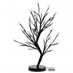HJLIAN 1 lampe LED 48 LED en forme d'arbre, veilleuse en forme de fleur de prunier, ideale pour la decoration de mariage ou d'interieur (blanc pur) - Neuf