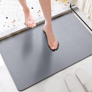 KAL-Tapis De Bain Absorbant L'Eau Et Antidérapant, Envers En Caoutchouc, Lavable Et À Séchage Rapide, Pour Sol De Salle De Bain, Baignoire, Salle De Douche, 40 X 60 Cm, Gris - Neuf