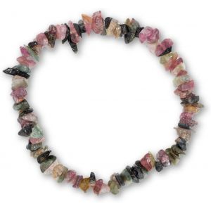 Kal-- Bracelet Multicolore En Pierre Précieuse Naturelle - Tourmaline Sur Fil De Nylon Élastique - Fait Main - Neuf