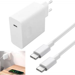 Chargeur 65W USB C avec Technologie PD3.0 et GaN II,Chargeur Rapide 65W avec C&acirc;ble USB C 2M pour MacBook,M acBook Pro/Air,Samsung Galaxy,iPad P ro,i-Phone 16 Pro/Max et Plus Encore - Neuf
