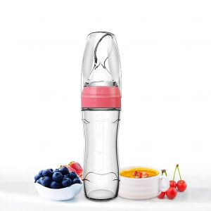 Cuill&egrave;re De Distribution D'aliments Pour B&eacute;b&eacute;s En Silicone (Bleu, 4 Oz / 120 Ml, Id&eacute;ale Pour Les B&eacute;b&eacute;s De 4 Mois Et Plus) - Neuf