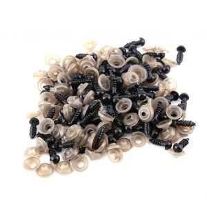 100pcs Yeux De Poup&eacute;e En Plastique Noir Pour Ours En Peluche Jouets Animal Feutrage Bricolage Artisanat Accessoire 10MM - Neuf