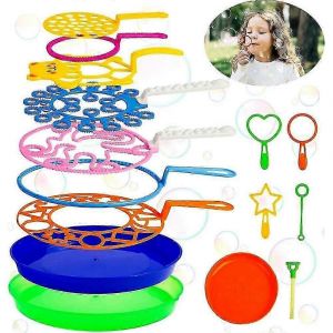 Ensemble de 15 baguettes à bulles géantes avec plateau pour enfants, jouets à bulles d'extérieur pour l'été, cadeau HKS - Neuf