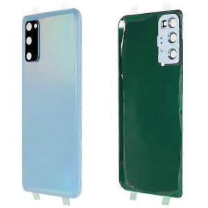 Boitier de batterie avec autocollant et cache d'objectif d'appareil photo pour Samsung Galaxy S20 4G G980 / S20 5G G981 - Neuf