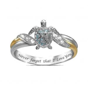 Bague Tortue Maman T'aime Pour Toujours Tortue Bague Tortue Cristal Bijoux Cloutés - Neuf
