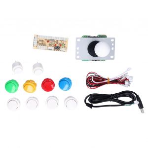 Kit De Bricolage Pour Console De Jeux D'arcade, Boutons Led A Bascule Galvanises, Ensemble Unique, Blanc - Neuf