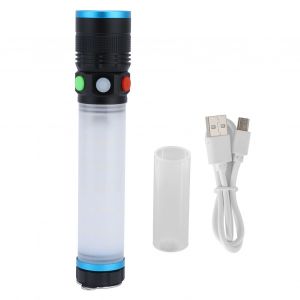 HJLIAN Lampe de poche multifonction d'urgence, 8 modes d'eclairage, alarme sonore, crochet magnetique, lampe de travail a absorption - Neuf