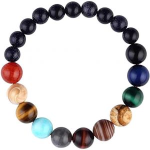 Kalsw-Bracelets Syst&egrave;me Solaire Bracelet Bijoux Univers Galaxie Plan&egrave;te Pierre Perl&eacute; Pour Hommes Femme Gar&ccedil;ons Filles Enfants Adolescent - Neuf