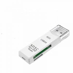 Mini lecteur de cartes multiples 2 en 1 haute vitesse,USB 3.0,carte Micro SD TF,adaptateur de clé USB mémoire ¿--white-3.0 - Neuf