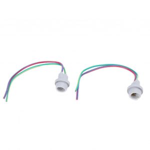 2pcs T10 W5w Douille De Feu De Stationnement Avec Base En Verre De Caoutchouc Universel Pour Scooters Vtt Quad - Neuf