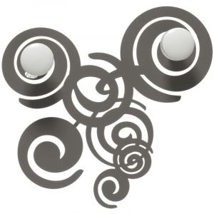 Arti E Mestieri - Porte-manteau Mural Orfeo 29x29 Cm En Fer Forg&eacute; Avec Boutons En Bois - Design Moderne Et Lin&eacute;aire Avec Fixation Murale - Fabriqu&eacute; En Italie - Neuf