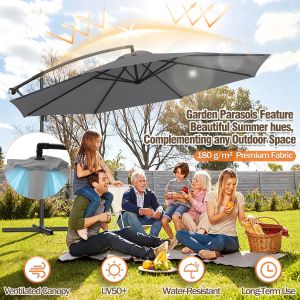 Parasol 3,5 M Gris &iquest; Protection Solaire Xxl Pour Terrasse Et Jardin - Neuf