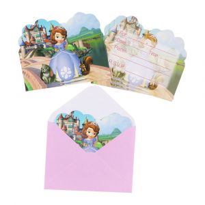 Carte D'invitation De Fête Mouse,Enveloppe De Carte Princesse Avengers La Reine Des Neiges,Fournitures De Fête D'anniversaire Pour Enfants,Réception-Cadeau Pour Bébé - Type Sophia-18 Pcs - Neuf