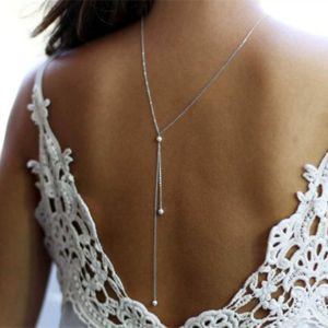 Kalanka-Collier Long Avec Pendentif En Perles Dorées, Chaîne De Dos De Mariée, Collier Lariat Pour Femmes Et Filles - Neuf