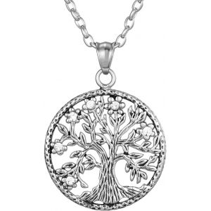 Kal-Collier Pour Femme 70 Cm Avec Pendentif Arbre De Vie Dans Une Pochette &Agrave; Bijoux - Neuf