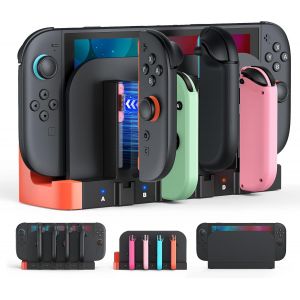 Eryi-Chargeur Pour Nintendo Switch 2 - Sans Fil Charge Rapide Compatible Avec Console Et Contrôleurs Nintendo 2 Joy-Con, Indicateur De Charge, Charge Magnétique, Accessoires De Dock De Charge Pour Sw - Neuf