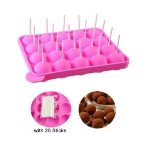 Moule À Cake Pops En Silicone Avec 20 Bâtonnets Pour Pâtisserie Maison, Sans Bpa Et Réutilisable - Neuf