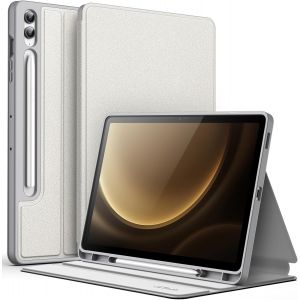 Coque Pour Samsung Galaxy Tab S9 Fe+/S9 Fe Plus 12,4 Pouces Avec S Pen Porte-Stylet,Fine Folio Support Protecteur Tablette Housse &Eacute;tui,Multi-Angle Affichage (Argent) - Neuf