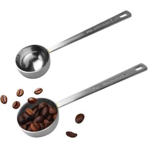 Lot De 2 Cuill&egrave;res &Agrave; Caf&eacute; En Acier Inoxydable,1 Cuill&egrave;re &Agrave; Soupe (15 Ml) Et 1 Cuill&egrave;re &Agrave; Soupe (30 Ml),Cuill&egrave;re &Agrave; Mesurer Cuill&egrave;re &Agrave; Soupe Pour Caf&eacute;,Lait En Poudre,Poudre De Fruits,Lot De 2.[U326] - Neuf