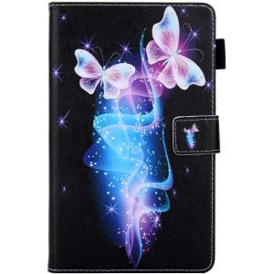 Noir Etui Compatible Avec Tablette Samsung Galaxy Tab A 8.0 2019 T290/T295 Fantaisie Papillons Volants Violet Motif Support Pochette Femme Fille Coque En Cuir Antichoc Housse De Protection - Neuf
