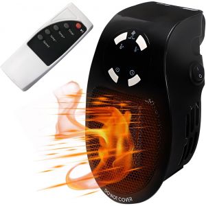 Chauffage soufflant &agrave; &eacute;conomie d'&eacute;nergie Thermostat automatique avec minuterie 12H pour chambre, salle de bain, int&eacute;rieur (Noir) - Neuf