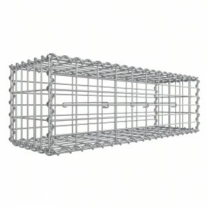 Gabion Pour Pierre, 100 X 30 X 30cm, Cloture Gabion, Cage En Métal, Panier À Pierre, Argent - Neuf