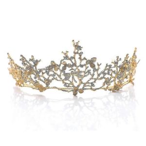 Diadème D'or De La Couronne,Cheveux De Mariée De Mariage,Accessoires Bandeau De Libellule Pour Les Femmes Et Les Filles,Ton D'or Rose - Neuf