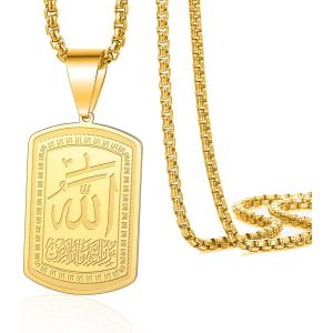 Kal-Collier Allah Collier En Acier Inoxydable Islamique Collier De Charmes Religieux Musulmans Cadeau Pour Femmes Hommes - Neuf