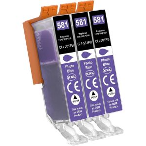 CLI-581XXL PB Photo Blue Cartouches D&iexcl;&macr;imprimante Compatible pour Canon 581 CLI581 XXL Compatible avec Canon Pixma TS705 TR8550 TS6150 TR7550 TS6250 TR8500 TS8251 TS6350 TS9550 TS6151(PB,3 Pack) - Neuf