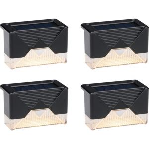 Kalanka-Grundig Lampe Solair Exterieur Pack De 4 - Lumiere Solaire Exterieur Pour Terrasse Et Cl&ocirc;ture - Lumi&egrave;re Blanche Chaude Ambiante - Incl. Mat&eacute;riel De Montage - Autonomie De 6-8 Heures - Neuf