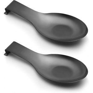 Nouveau,Adapté En Acier Inoxydable Noir Repose-Cuillère Pour Comptoir De Cuisine Ustensile De Cuisine Porte-Cuillère Porte De Louche Pour Cuisinière Résistant À La Rouille Grande Taille Sp - Neuf