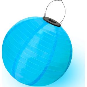 Lampions Solaires D'extérieur, Lanternes De Papier Décorations Chinoises En Papier Suspendu Résistants Aux Intempéries, Lampions Solaires À Led Pour Mariage Église Jardin Fête (Bleu) - Neuf